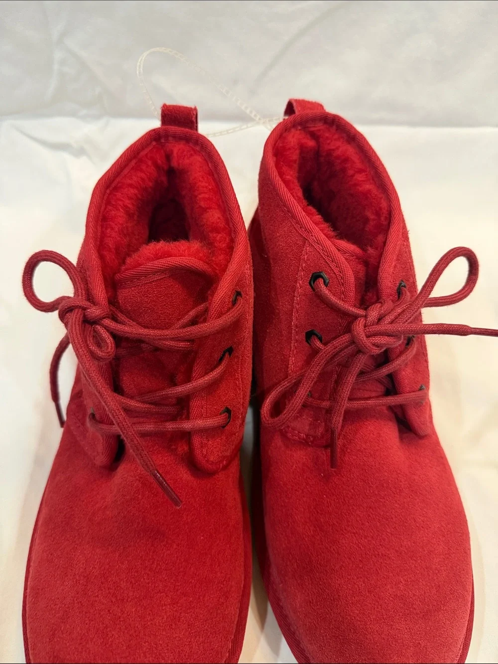 UGG Red Suede Lace-Up Ankle Boot